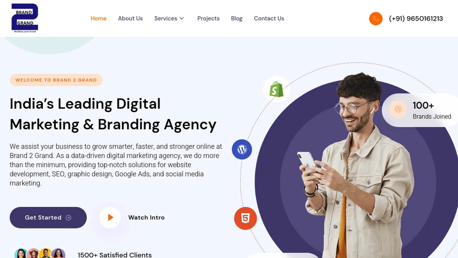 Screenshot of the Brand 2 Grand Promotions Pvt Ltd homepage