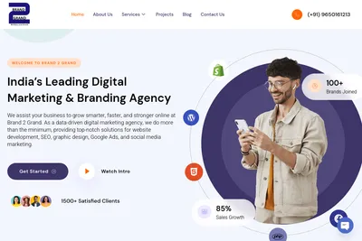 Screenshot of the Brand 2 Grand Promotions Pvt Ltd homepage