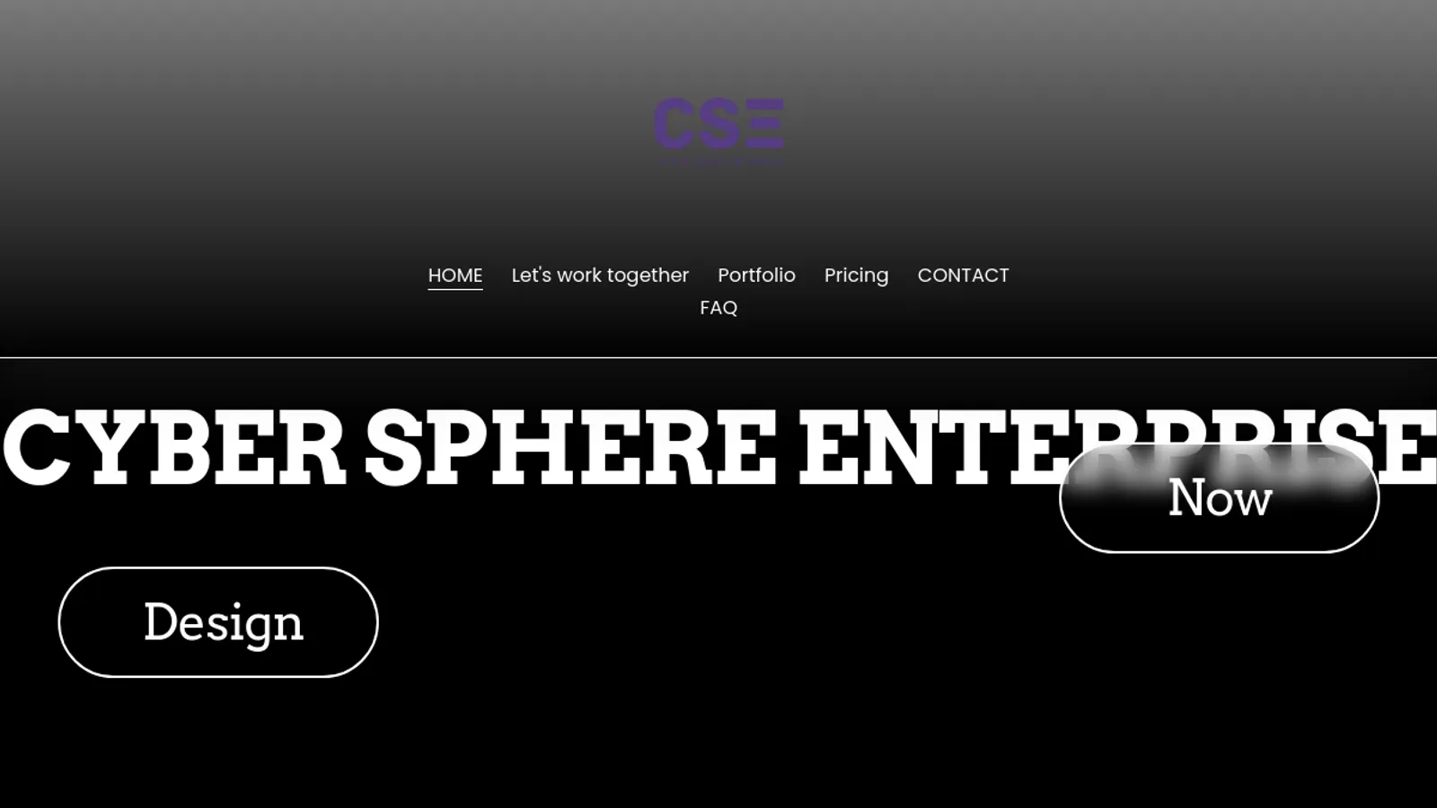 Screenshot of the Cyber Sphere Enterprise homepage