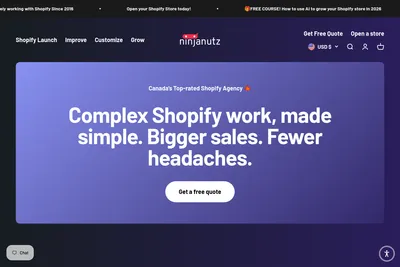Screenshot of the NinjaNutz Digital Inc. homepage