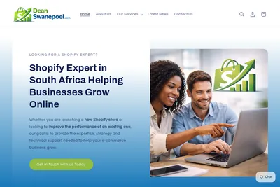 Screenshot of the DeanSwanepoel.com homepage