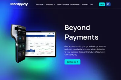Screenshot of the MontyPay homepage