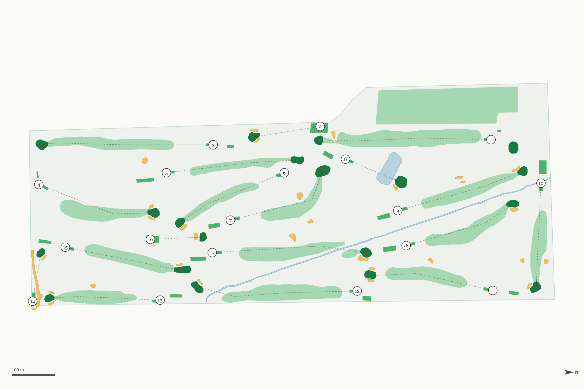 Map of Oak Springs Golf Course