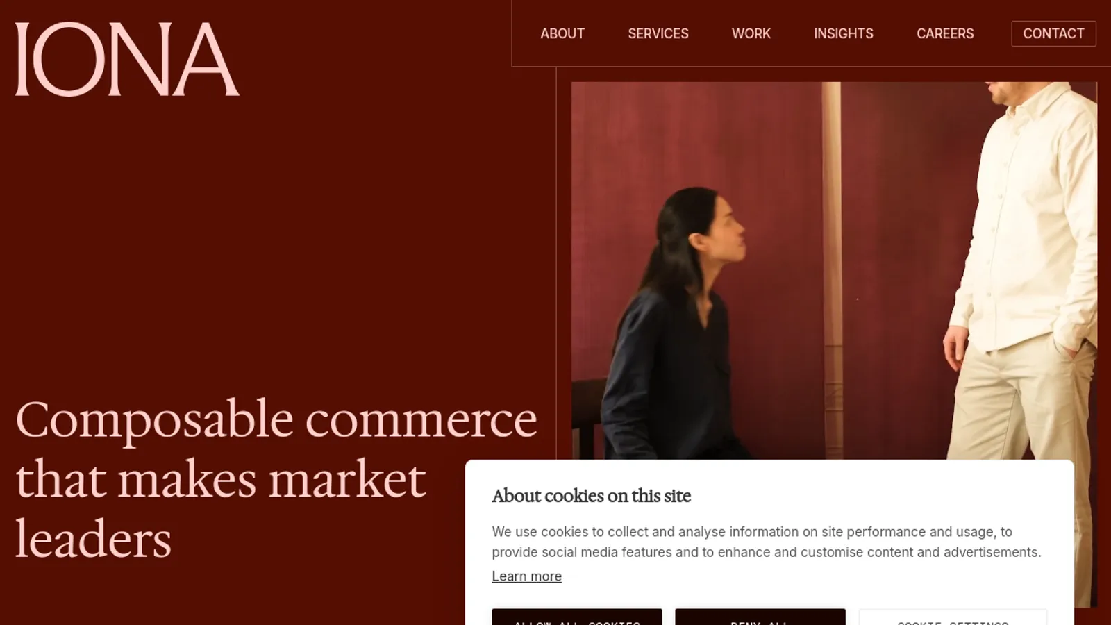 Screenshot of the IONA homepage
