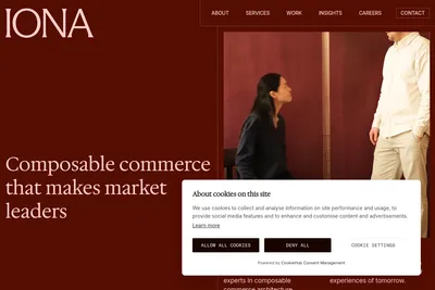 Screenshot of the IONA homepage