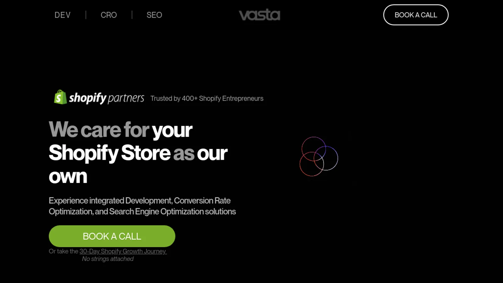 Screenshot of the Vasta Inc homepage