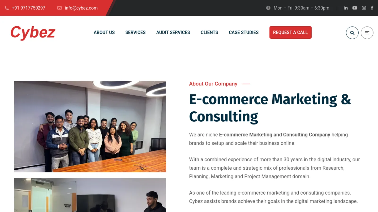 Screenshot of the Cybez homepage