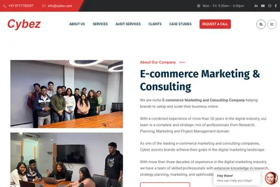 Screenshot of the Cybez homepage