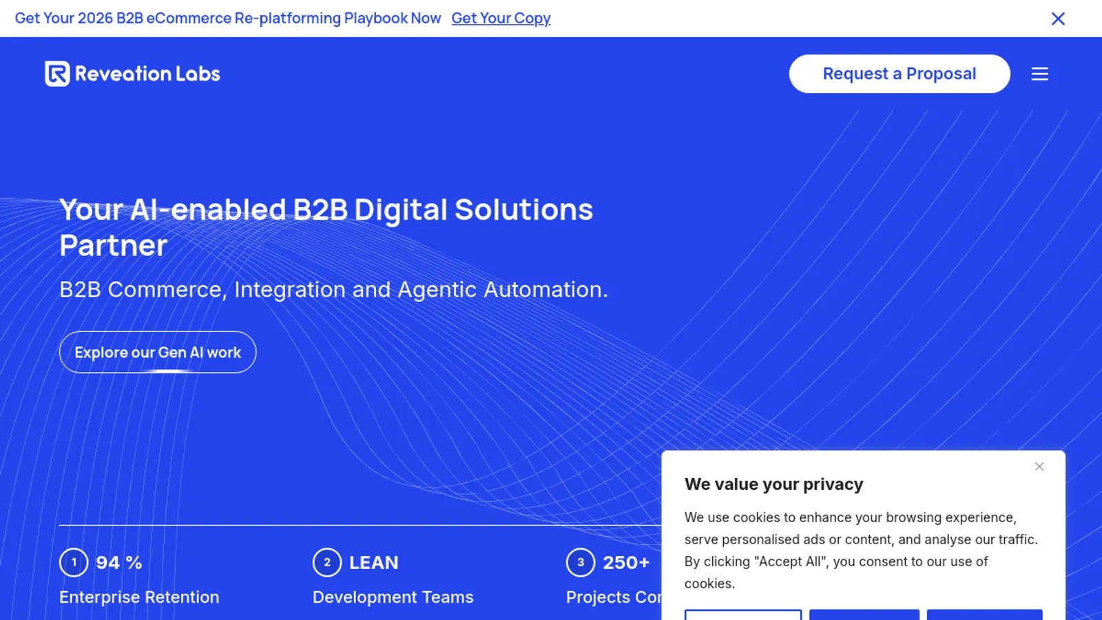 Screenshot of the Reveation Labs homepage