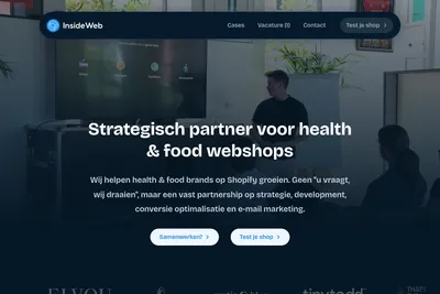 Screenshot of the InsideWeb homepage