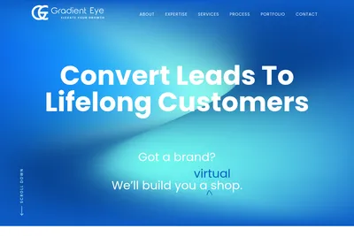 Screenshot of the Gradient Eye Technologies homepage