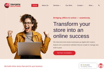 Screenshot of the Triforte Solutions homepage
