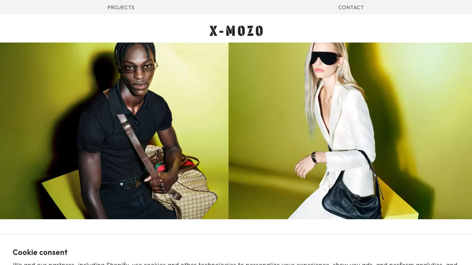 Screenshot of the x-mozo homepage