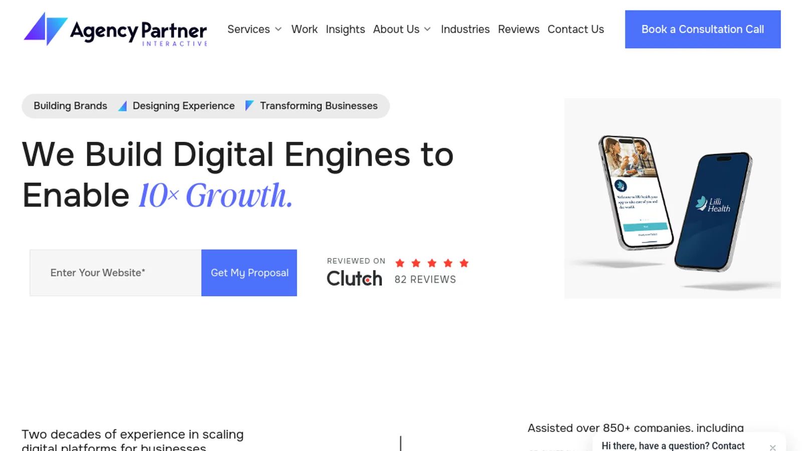 Screenshot of the Agency Partner Interactive homepage