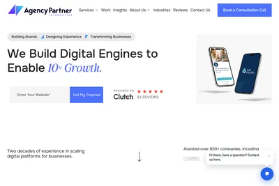Screenshot of the Agency Partner Interactive homepage
