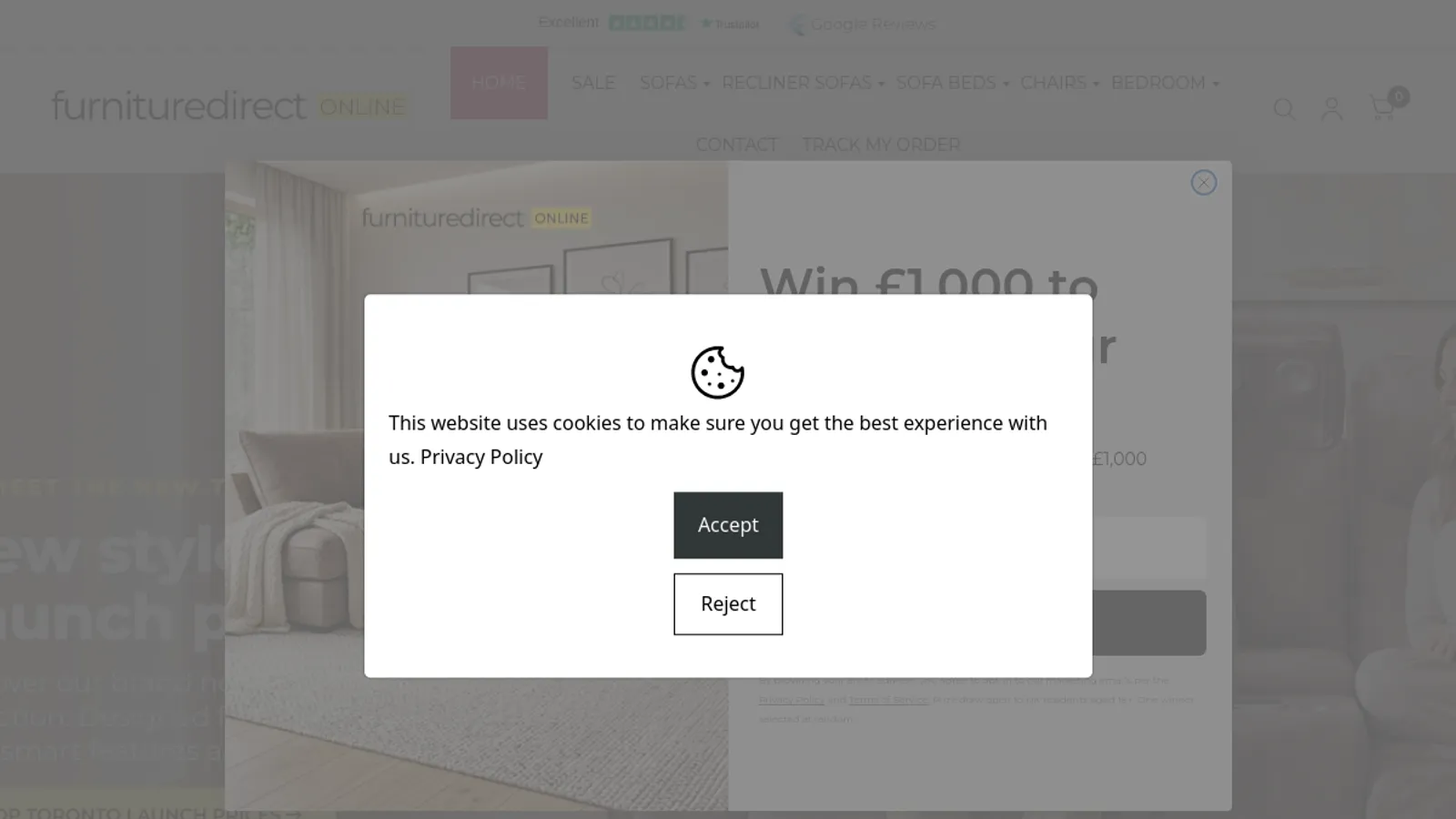 Screenshot of the Sandi Bexter homepage