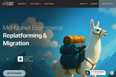 Screenshot of the Classy Llama homepage