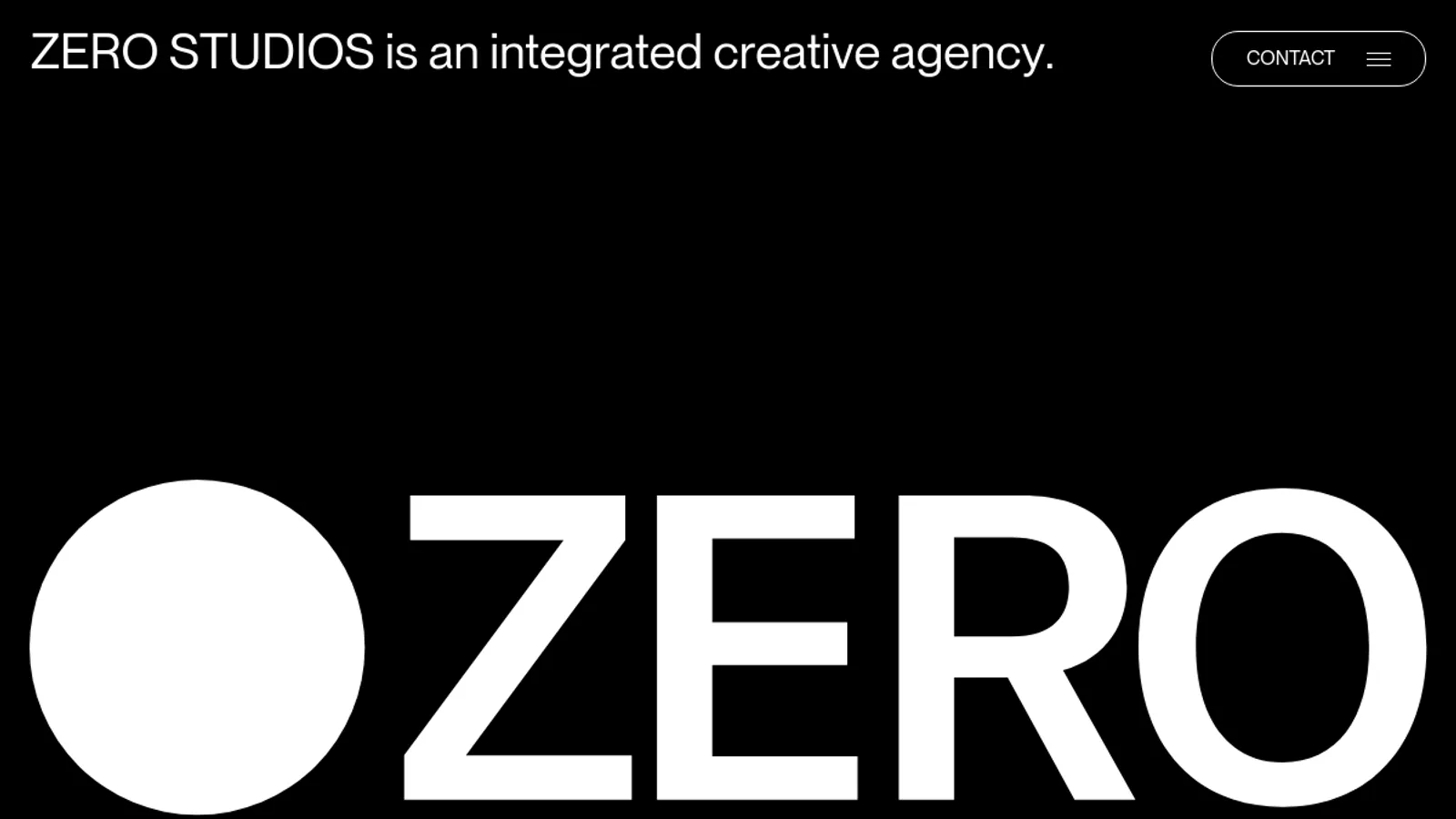 Screenshot of the Zero Studios homepage