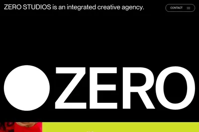 Screenshot of the Zero Studios homepage
