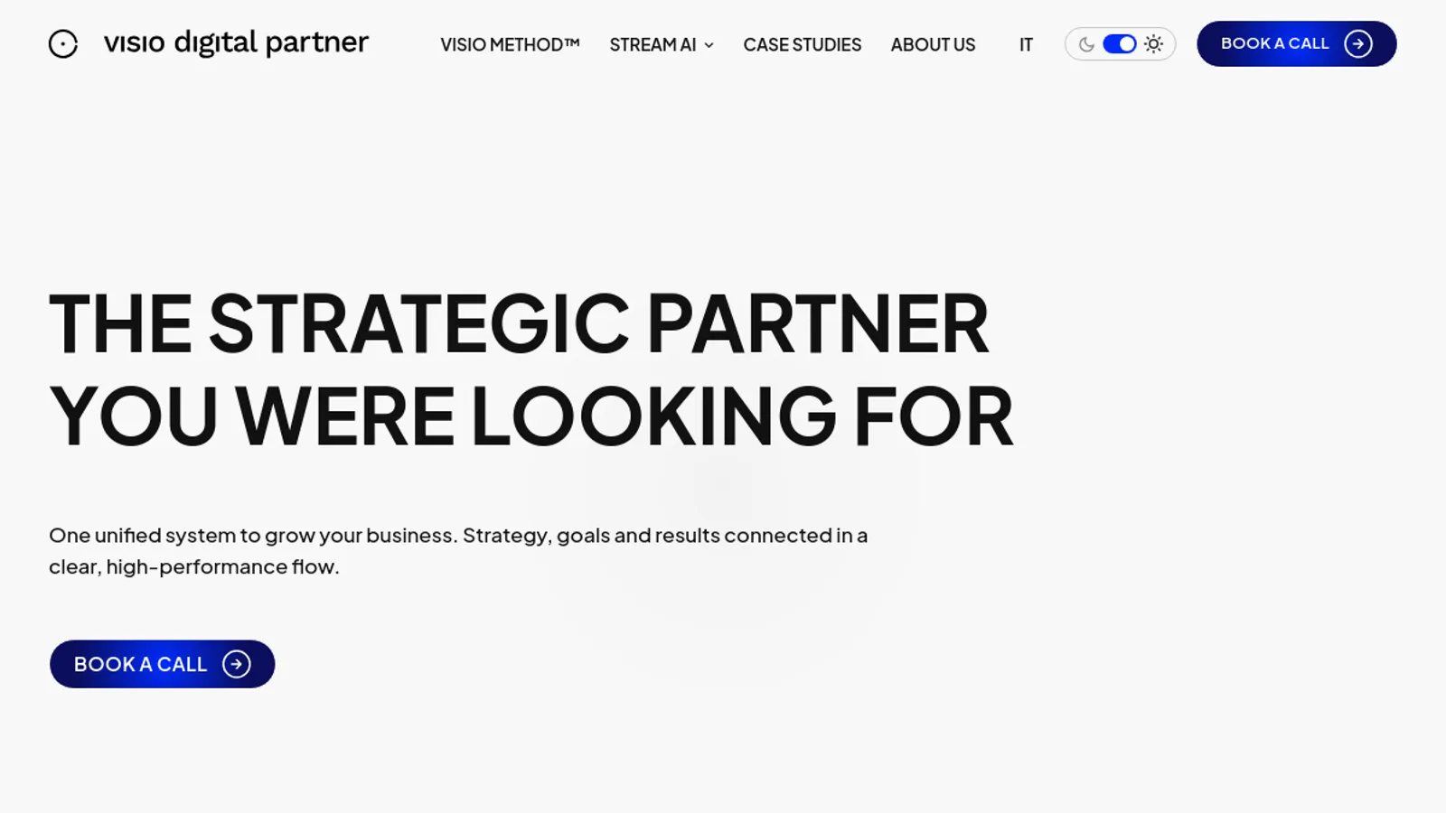 Screenshot of the Visio Digital Partner homepage