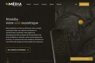 Screenshot of the Nmédia/Projet1047 homepage