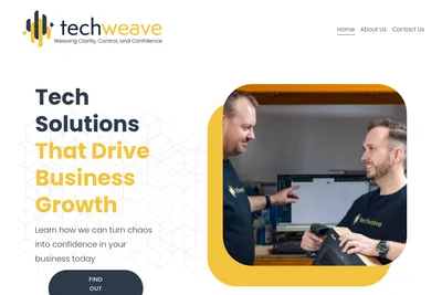Screenshot of the Techweave homepage