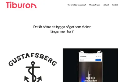Screenshot of the Tiburon homepage