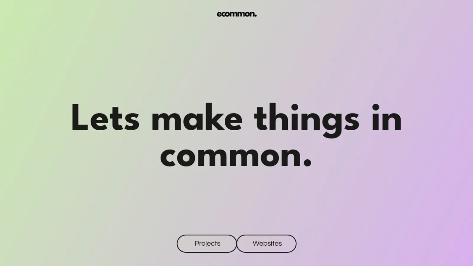Screenshot of the ecommon homepage