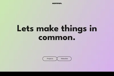 Screenshot of the ecommon homepage