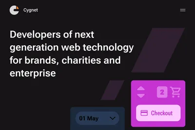 Screenshot of the Cygnet Digital homepage