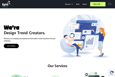 Screenshot of the Epic Web Service homepage