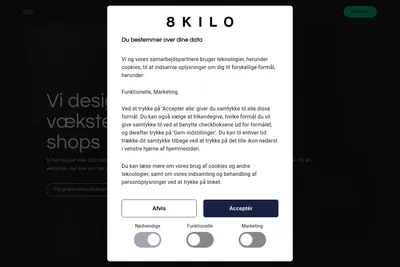 Screenshot of the 8Kilo homepage