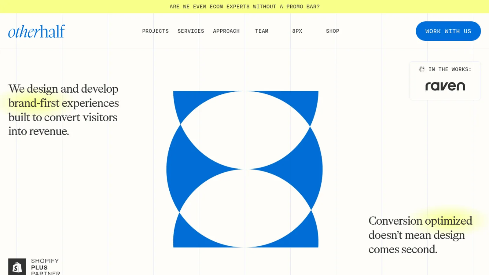 Screenshot of the Otherhalf Studio homepage