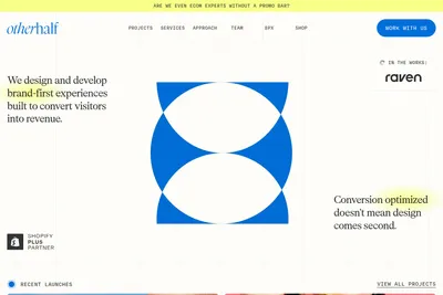 Screenshot of the Otherhalf Studio homepage