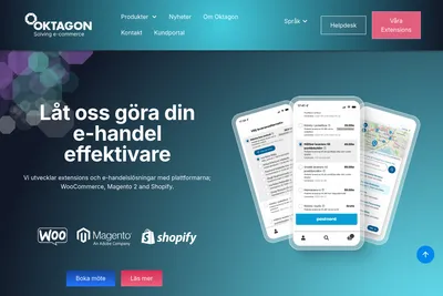 Screenshot of the Oktagon homepage