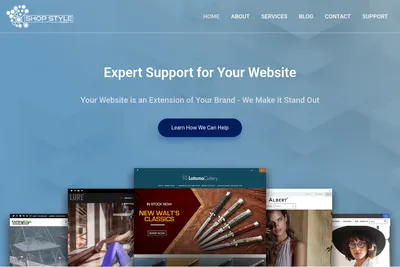 Screenshot of the Shop Style Design homepage