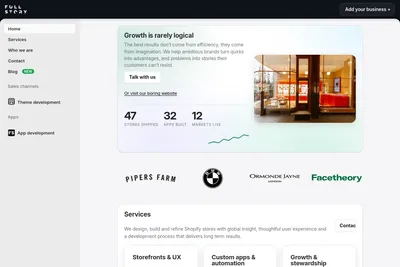 Screenshot of the Full Story homepage