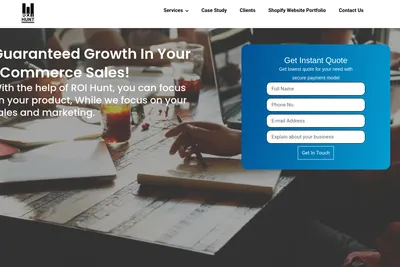 Screenshot of the ROI HUNT PRIVATE LIMITED homepage