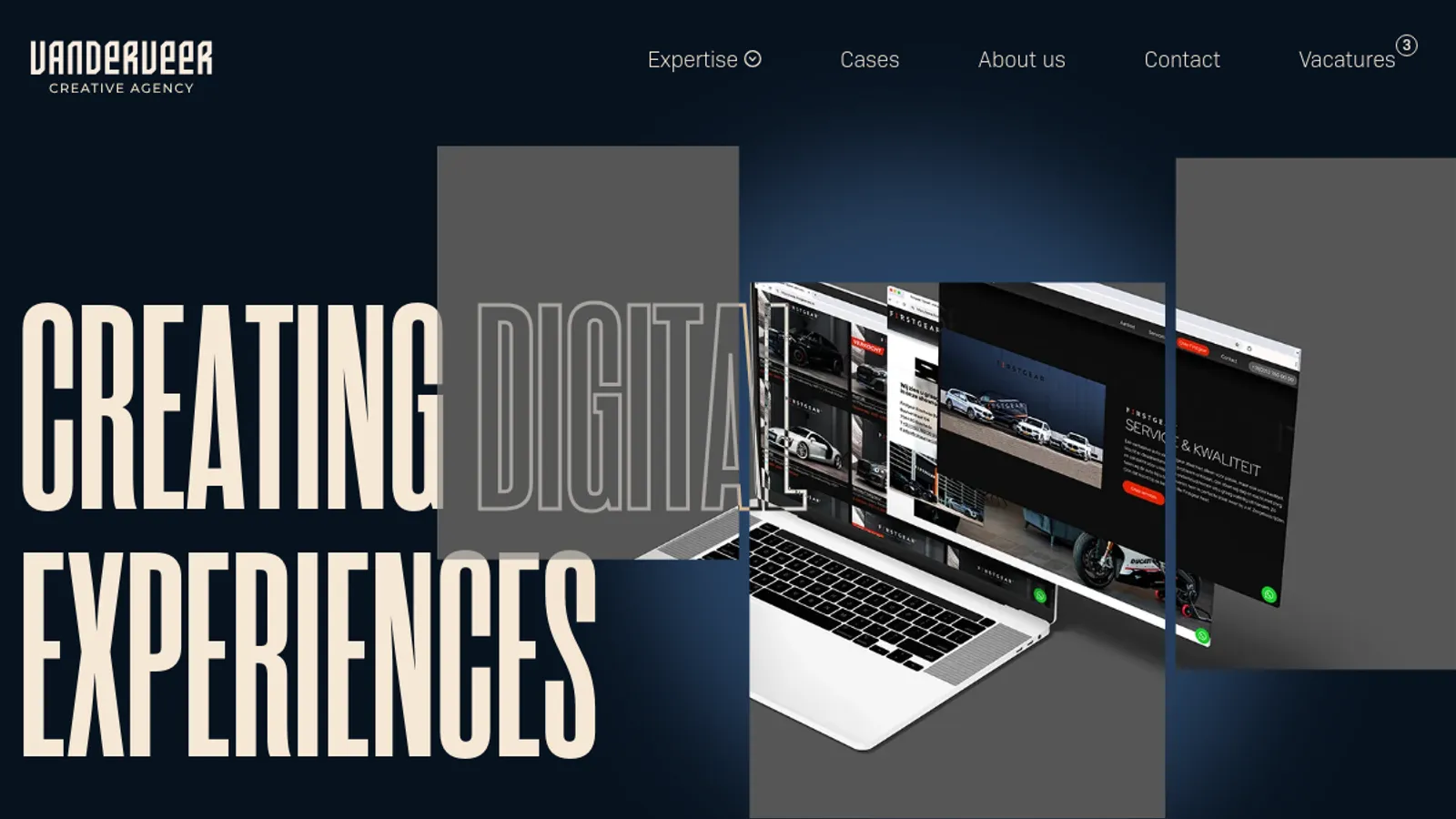Screenshot of the VanderVeer Creative Agency homepage