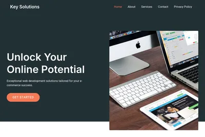 Screenshot of the Key Solutions homepage