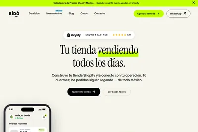 Screenshot of the Toni Altamirano · Bido Agency homepage