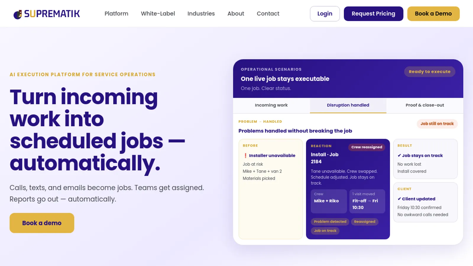 Screenshot of the SUPREMATIK homepage