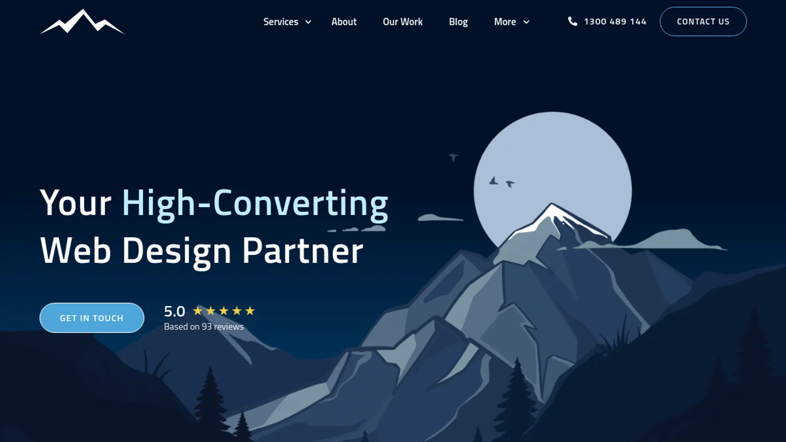 Screenshot of the White Peak Digital homepage