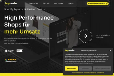 Screenshot of the bnymedia homepage