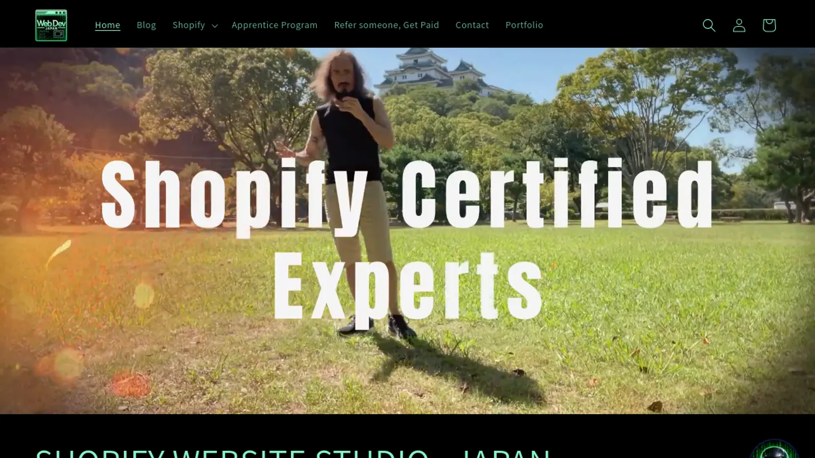 Screenshot of the Web Dev Japan homepage