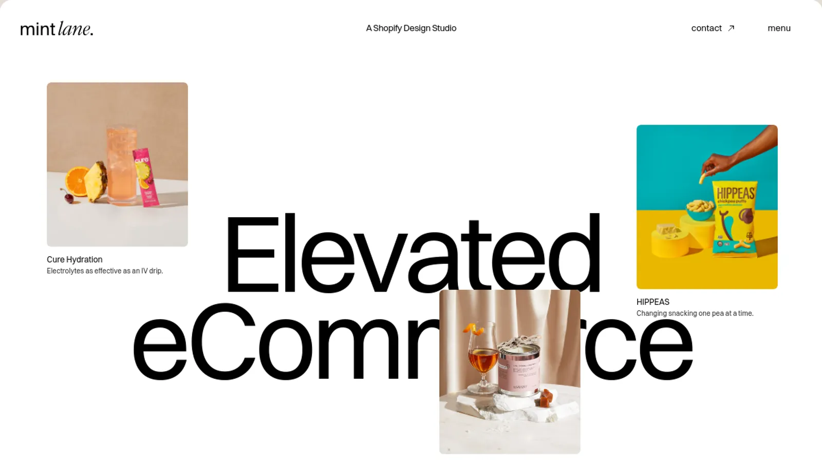 Screenshot of the Mint Lane homepage