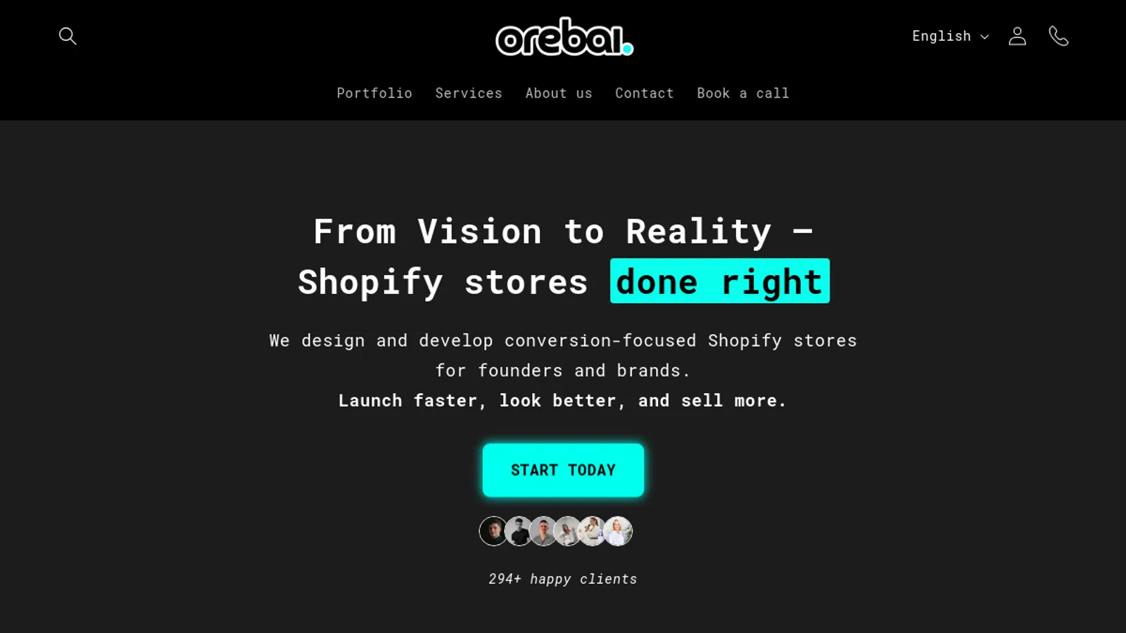 Screenshot of the Orebai Digital homepage