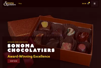 Sonoma Chocolatiers & Tea House website homepage