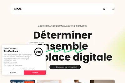Screenshot of the Dedi agency homepage