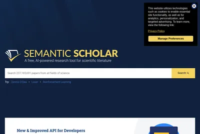 Screenshot of the Semantic Scholar homepage